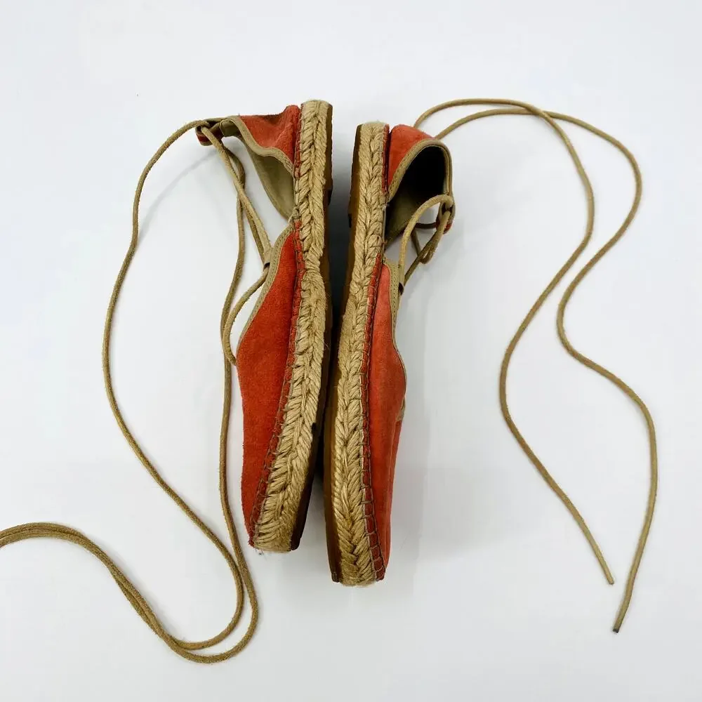Free People 39 pink Marina Lace Up Espadrille